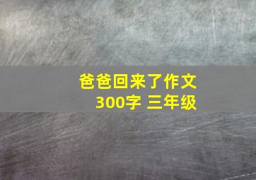 爸爸回来了作文300字 三年级